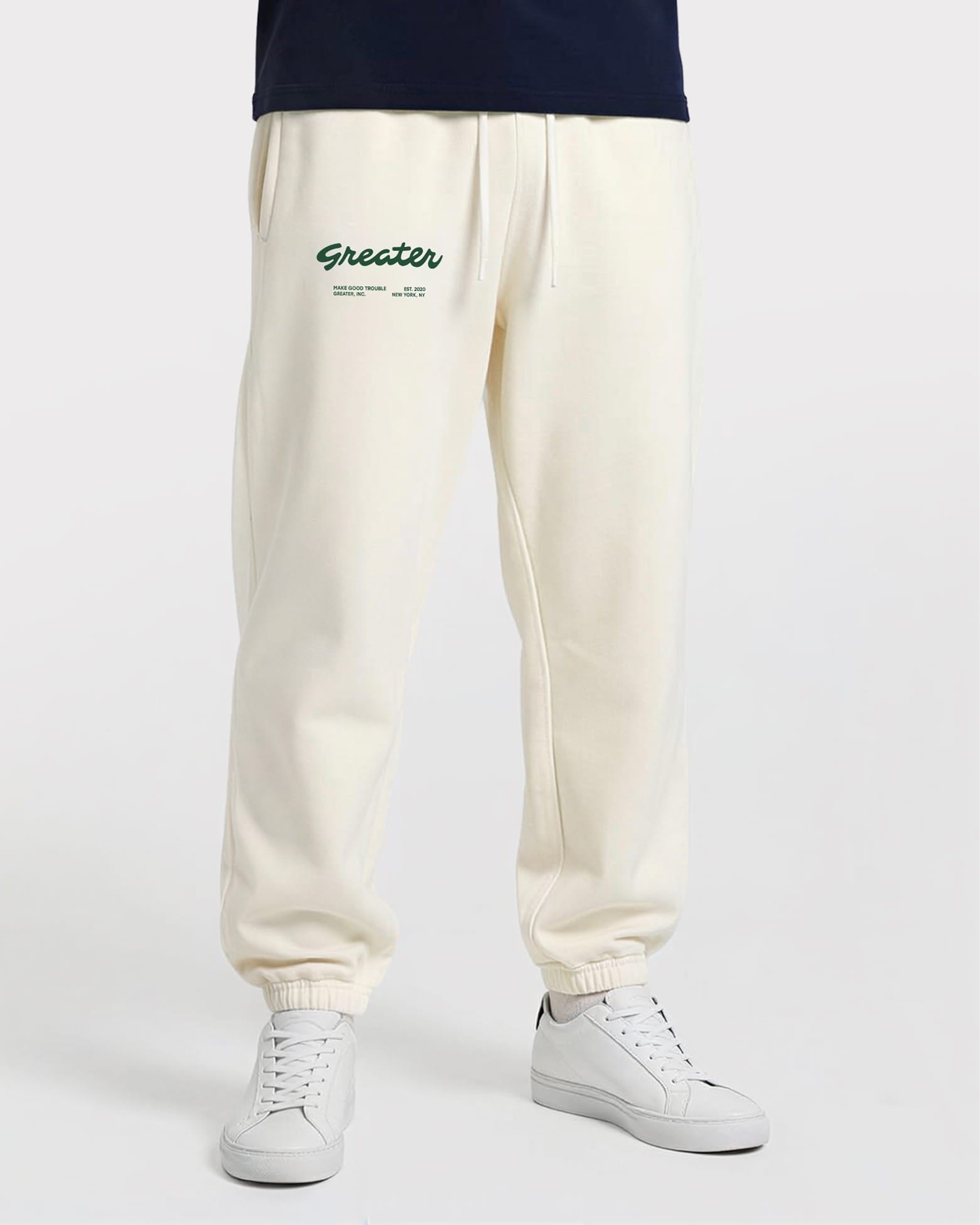Greater Unisex Joggers in Off White