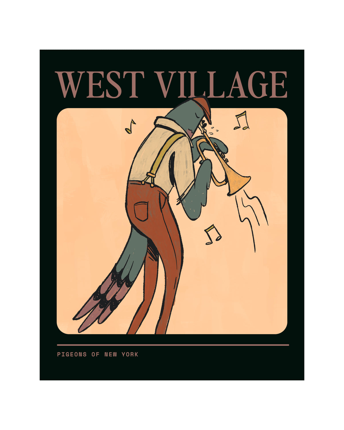 West Village Pigeon Poster