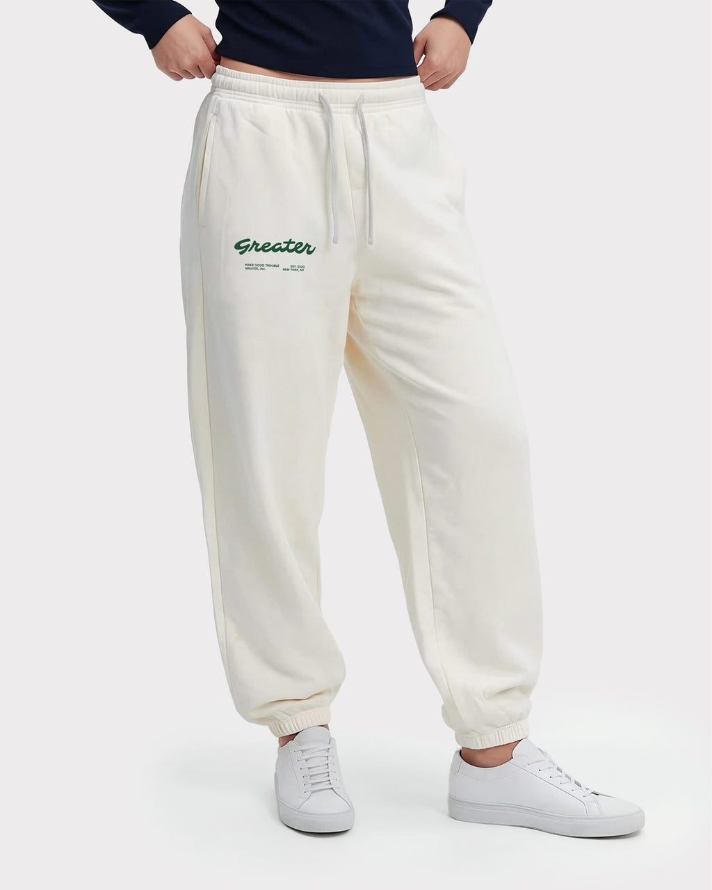 Greater Unisex Joggers in Off White