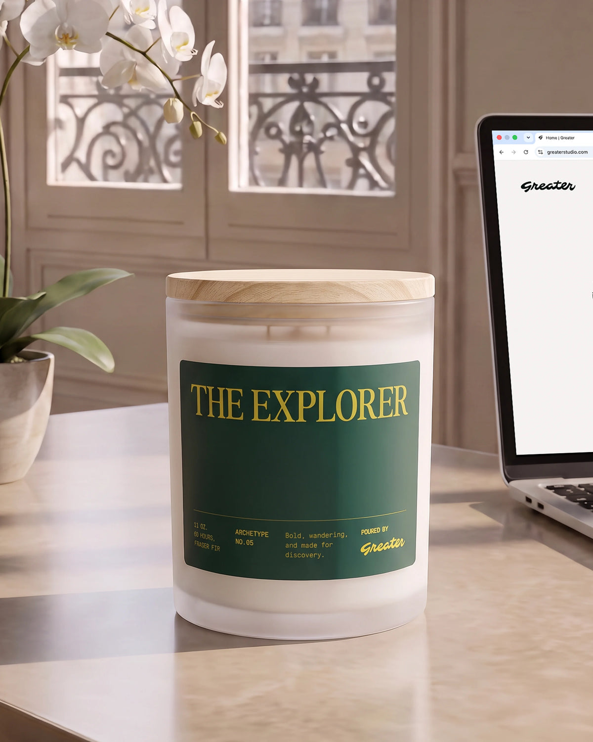 The Explorer Frosted Glass Candle