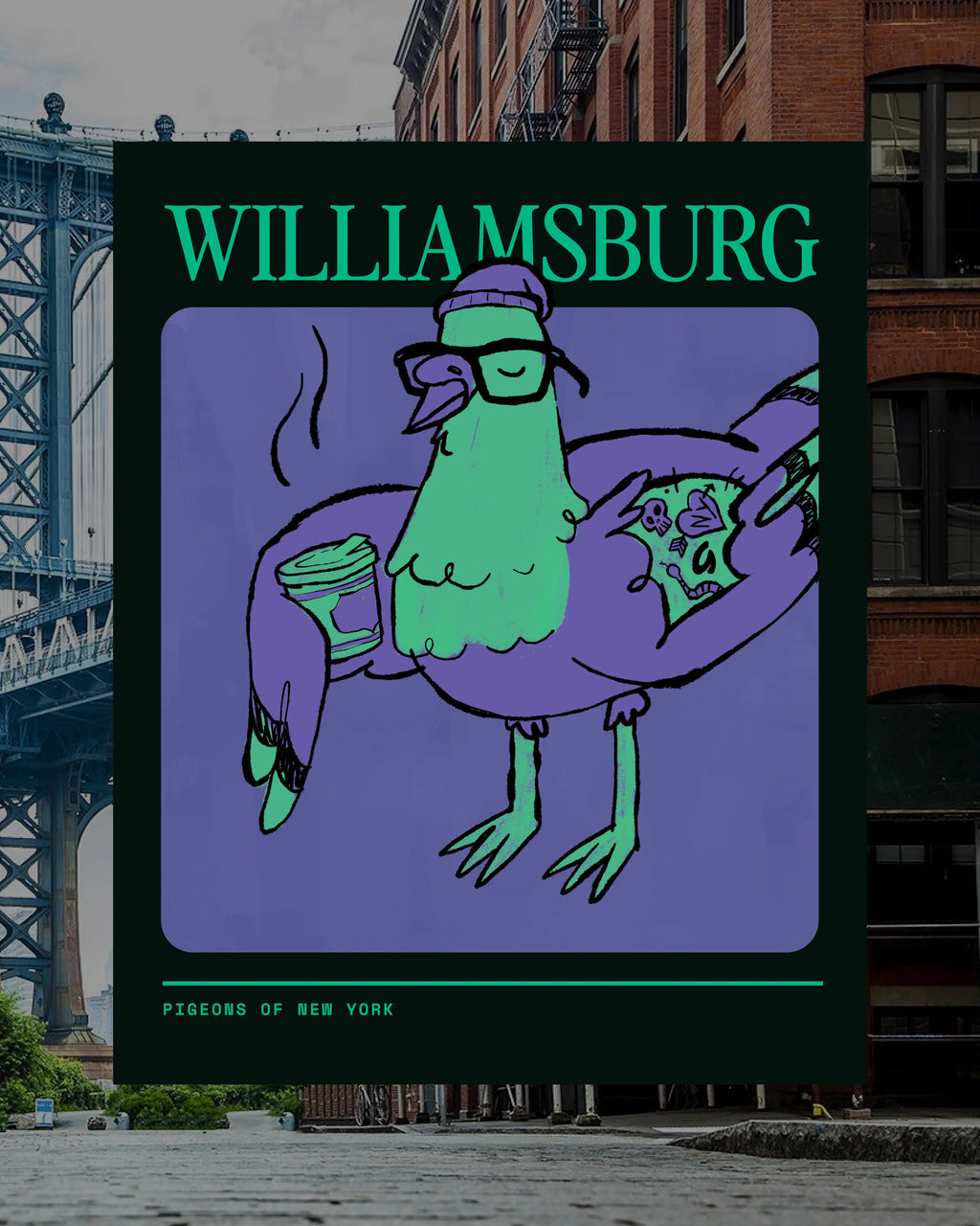 Williamsburg Pigeon Poster
