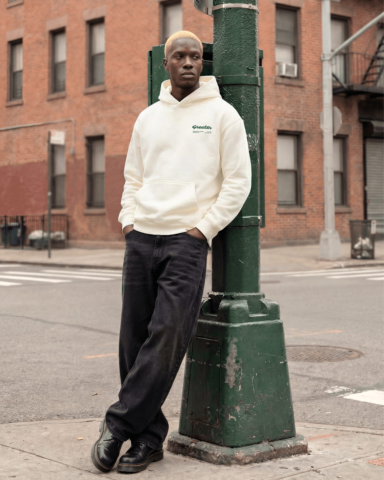 Greater Unisex Hoodie in Off White