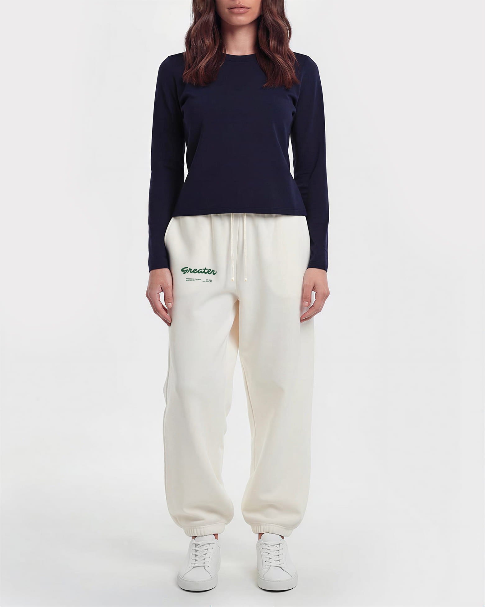 Greater Unisex Joggers in Off White